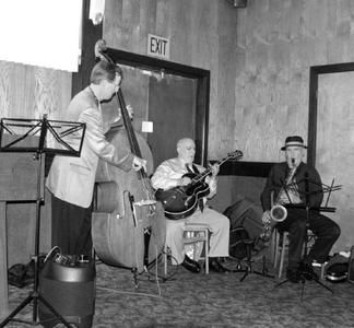 Playing for the local 6 lifetime members lunch w/ Harvey Robb and Jim Kerwin ( bassist w/ David Grisman band) at Nicks, Rockaway Beach
